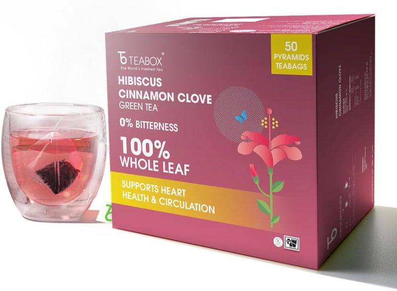 Teabox Organic Hibiscus Cinnamon Clove Green Tea - Image 4